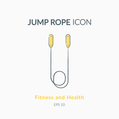 Jump rope icon isolated on white.