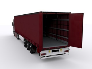 Curtainside Trailer isolated