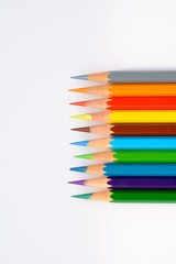 Hochformat Draufsicht auf Farbstift-Buntstift 