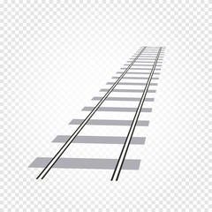 Isolated abstract grey color railway road on checkered background, ladder vector illustration