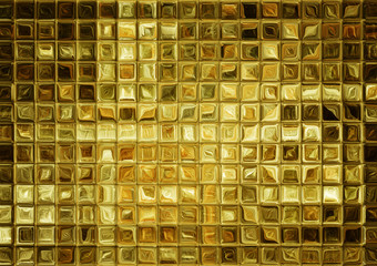 Gold mosaic, abstract gold tile background
