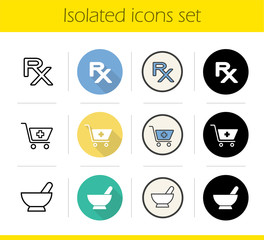 Pharmacy icons set