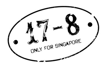 Only For Singapore rubber stamp. Grunge design with dust scratches. Effects can be easily removed for a clean, crisp look. Color is easily changed.