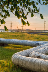 tower tubes in the setting sun