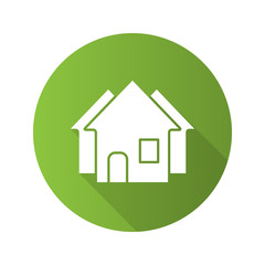 Real estate market. Flat design long shadow icon
