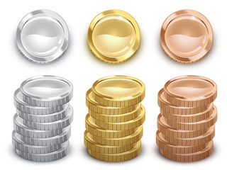 Gold, silver and copper coins