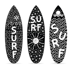 surfboard set with symbol of surf on it illustration