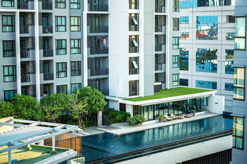 Pool of the condominium.