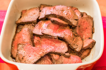 Raw chunks of meat