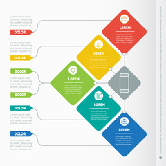 Business presentation concept with five options. Vector infographic of technology or education process. Part of the report with icons set. Web Template of a info chart or diagram.