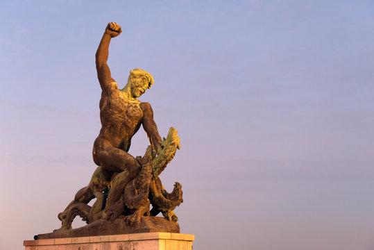 Statue Of The Dragonslayer On Gellert Hill, Budapest, Hungary