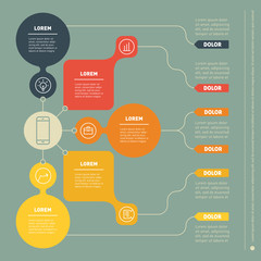 Obraz premium Business presentation concept with 5 options. Web Template of a info chart or diagram. Vector infographic of successful investing, technology or education process.