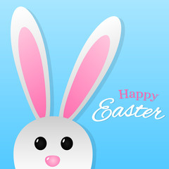 Easter rabbith with wishes. Vector.