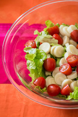 Salad with tomatoes and lettuce