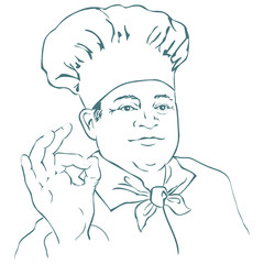 chef isolated in doodle style