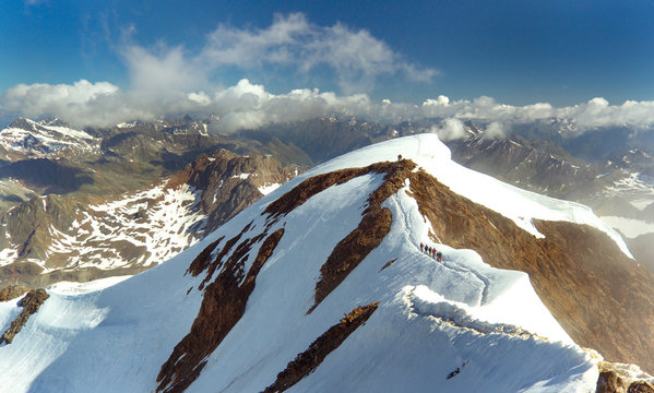 View from Wildspitze Peak, Ötztal Alps, Austria