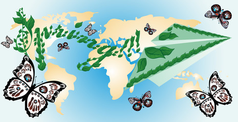 Spring card with butterflies