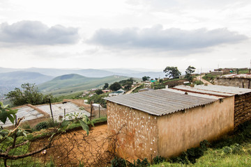 South African rural township houses - landscape 1 - obrazy, fototapety, plakaty