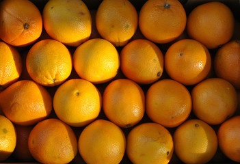 Close up of fresh oranges.
