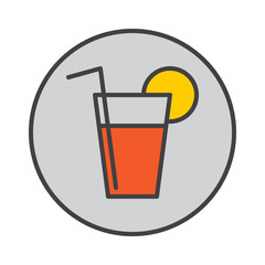 Lemonade, fresh drink filled outline icon, round colorful vector sign, circular pictogram. Symbol, logo illustration