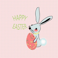 biglietto di auguri di Pasqua con coniglietto 