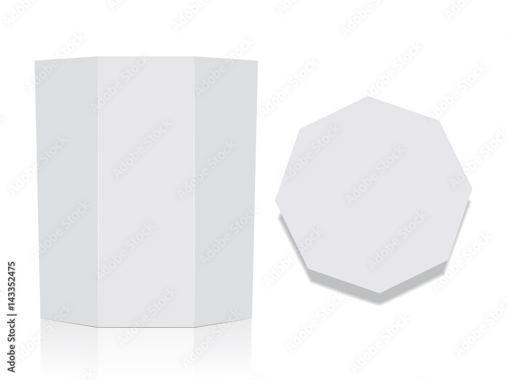 Sticker octagonal box for your design and logo. it's easy to change colors. mock up. vector eps 10