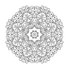 Mandala. Ethnic decorative round element. Hand drawn lacy pattern. Islam, Arabic, Indian, ottoman motifs Boho style