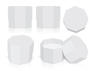 Octagonal box for your design and logo. It's easy to change colors. Mock Up. Vector EPS 10 - obrazy, fototapety, plakaty