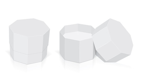 Octagonal box for your design and logo. It's easy to change colors. Mock Up. Vector EPS 10