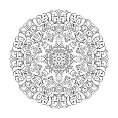 Mandala. Ethnic decorative round element. Hand drawn lacy pattern. Islam, Arabic, Indian, ottoman motifs Boho style