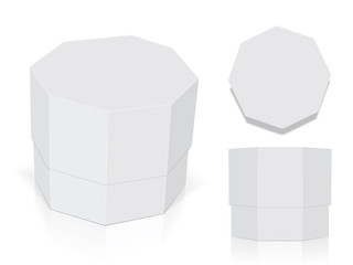 Octagonal box for your design and logo. It's easy to change colors. Mock Up. Vector EPS 10