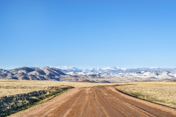 Dirt ranch road at Colorado foothills