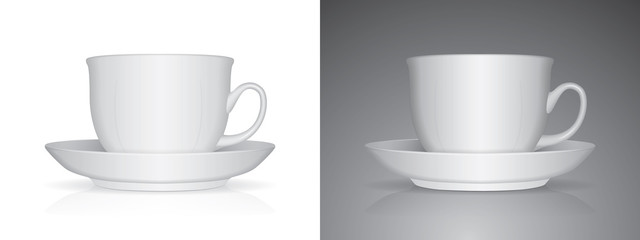 White cup Ready for your design picture Mock up Vector EPS10. Easy to change colors