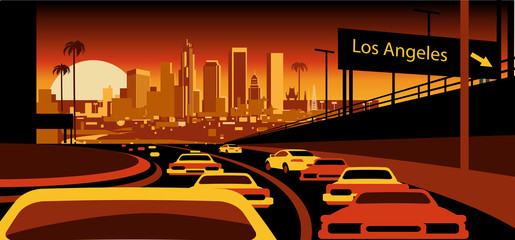 Fototapeta premium Los Angeles skyline