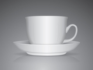 White cup Ready for your design picture Mock up Vector EPS10. Easy to change colors