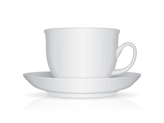 White cup Ready for your design picture Mock up Vector EPS10.  Easy to change colors