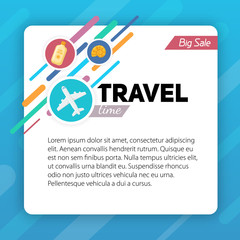 Airplane symbol and place for your text.
