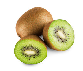 Fresh kiwi half isolated on white background