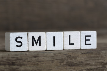 Fototapeta premium Smile, written in cubes