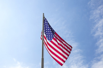 Flag of United States on a flagpole