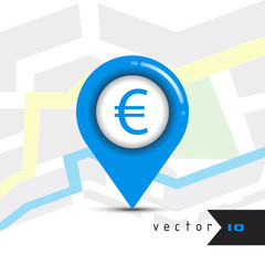 Money pointer icon euro navigation icon