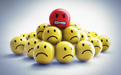 Roter wütender Smiley