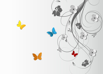 Abstract floral background with 3D effect