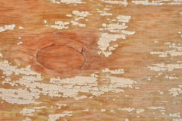 Wooden background with peeling paint