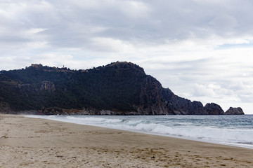 Cleopatra beach on cloudy day