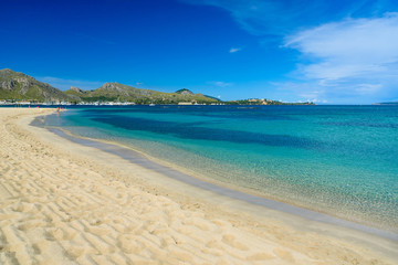 Port de Pollenca - beautiful beach and coast of Mallorca, Spain