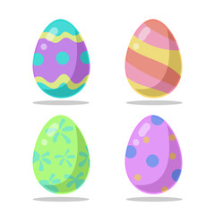 Colored Easter eggs pattern with different style, Vector.