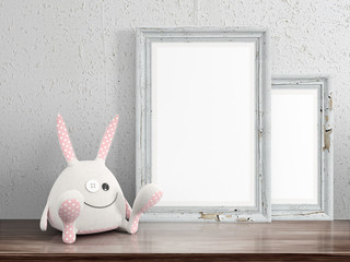 Mock up blank frame. 3d rendering