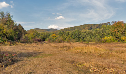 Fototapeta na wymiar Carpathian mountains autumn landscape