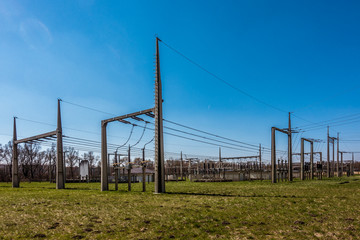 Umspannwerk zur Weiterverteilung von Hochspannung zur Energieversorgung